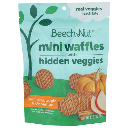 Beech-Nut Pumpkin, Apple & Cinnamon Mini Waffles With Hidden Veggies - 3.2 Ounce
