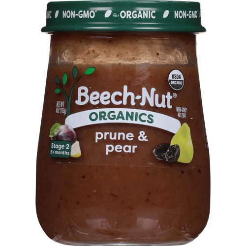 Beech-Nut Organics Baby Food Puree, Prune & Pear, Jar - 4 Ounce - 1 Count