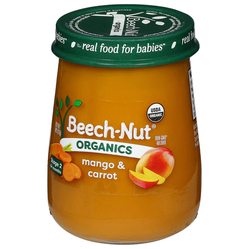 Beech-Nut Organics Stage 2 Organic Baby Food, Mango & Carrot, Jar - 4 Ounce