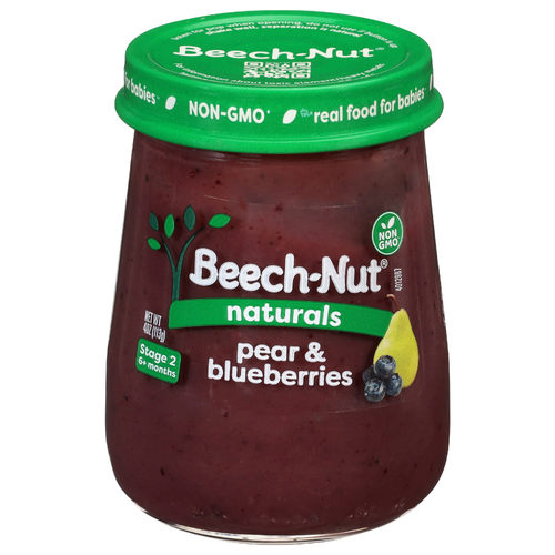Beech-Nut Naturals Stage 2 Pear & Blueberries Baby Food - 4 Ounce Image 1 of 3