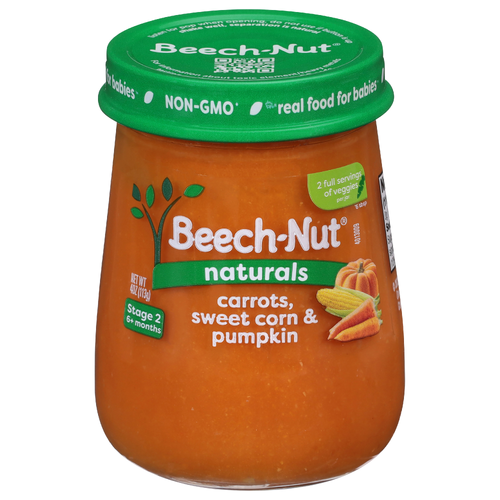 Beech-Nut Naturals Baby Food, Carrots Sweet Corn & Pumpkin, Jar - 4 Ounce