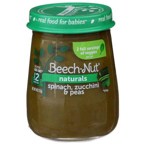 Beech-Nut Naturals Spinach, Zucchini & Peas - 4 Ounce
