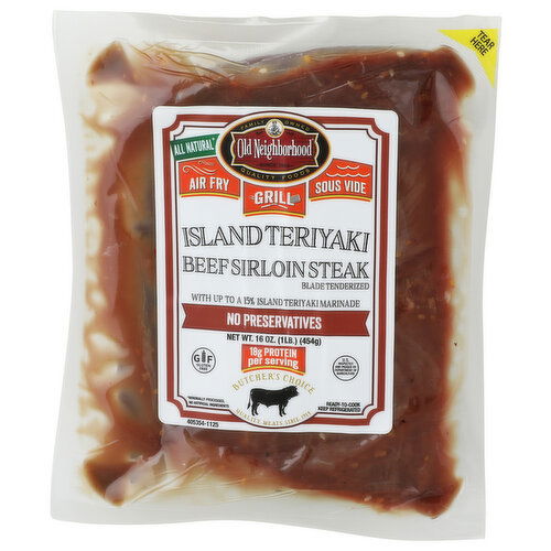 Old Neighborhood Foods Island Teriyaki Sirloin Tips - 16 Ounce