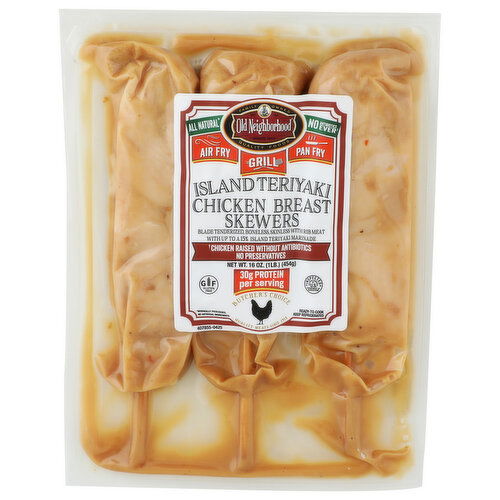 Old Neighborhood Foods Island Teriyaki Chicken Skewers - 16 Ounce