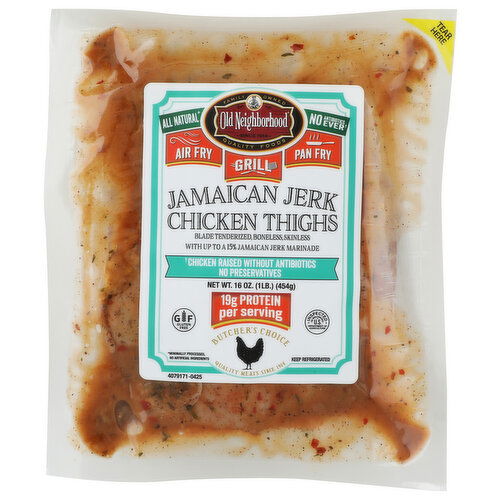 Old Neighborhood Foods Jamaican Jerk Chicken Thighs - 16 Ounce