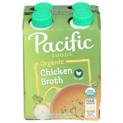 Pacific Foods Organic Chicken Broth - 8 Fluid Ounce - 4 Count