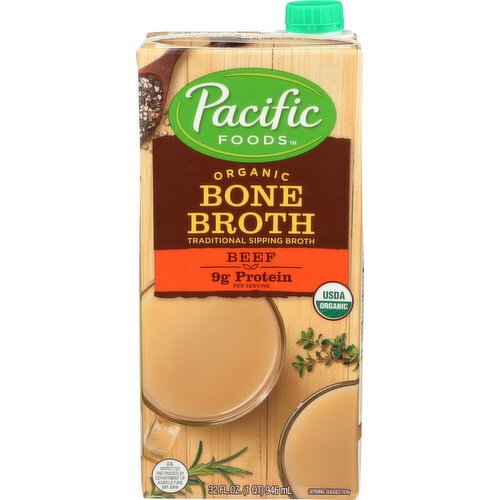 Pacific Foods Organic Beef Bone Broth Unsalted - 32 Ounce Image 1 of 2