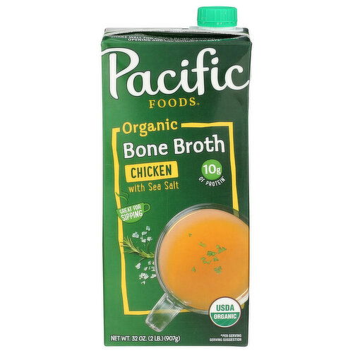 PACIFIC FOODS Salted Chicken Bone Broth Organic - 32 Ounce