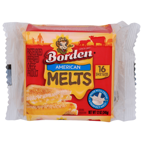 Borden Prepared Cheese Product American Melts - 0.75 Ounce - 16 Count