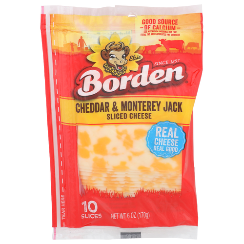 Borden Cheddar & Monterey Jack Sliced Cheese - 0.6 Ounce - 10 Count