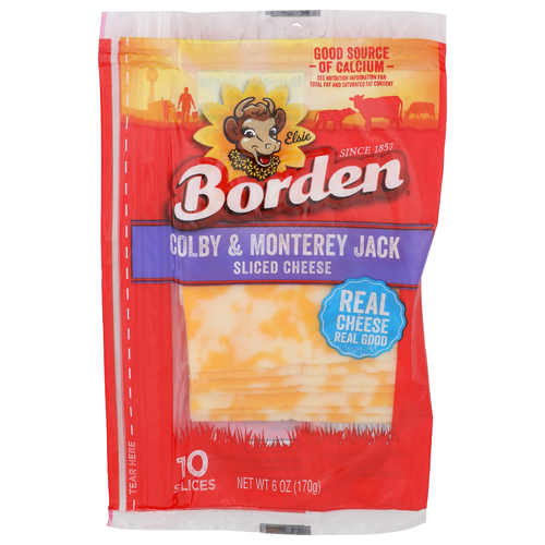 Borden Colby & Monterey Jack Sliced Cheese - 0.6 Ounce - 10 Count
