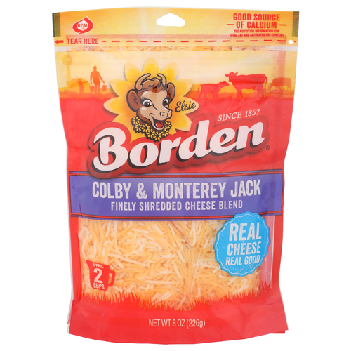 Borden Finely Shredded Cheese Blend Colby & Monterey Jack - 8 Ounce