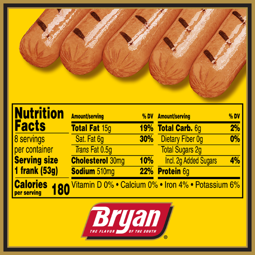 Bryan ® Beefy Jumbos® Beef Hot Dogs - 15 Ounce