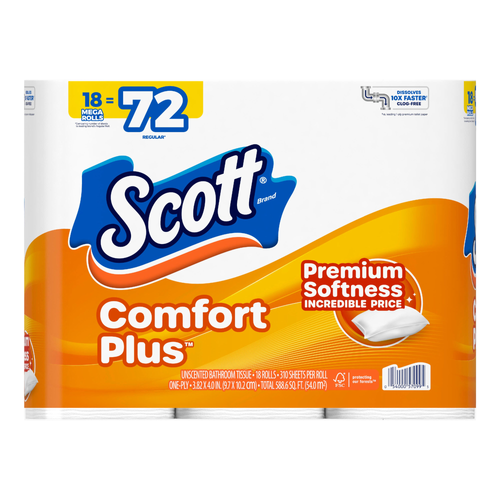 Scott CMFRT+ Megarl Bath Tissue 18 Pk 310 Fsc Mix Sgsch Coc 005460 - 0.97 Cubic foot Image 1 of 2