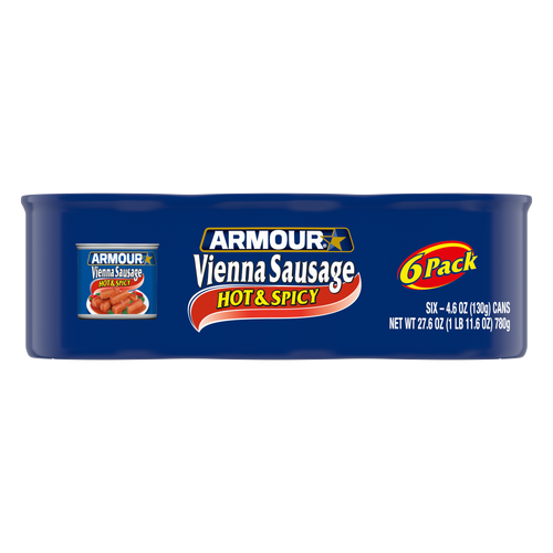 Armour Star Vienna Sausage, Hot & Spicy Flavored, Canned - 27.6 Ounce