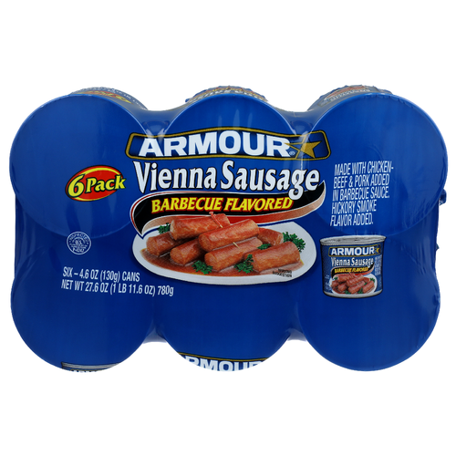 Armour Barbecue Flavored Vienna Sausage - 4.6 Ounce - 6 Count