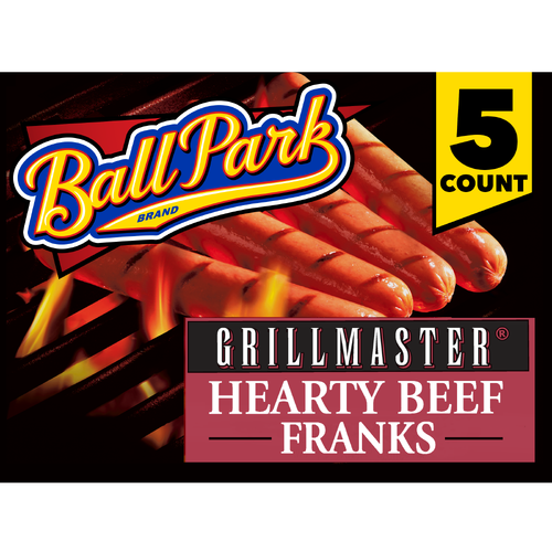Ball Park Bun Length Hot Dogs, Grillmaster Hearty Uncured Beef - 2.9 Ounce - 5 Count