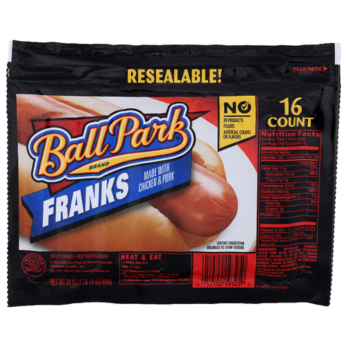 Ballpark Brand Franks - 1.875 Ounce - 16 Count