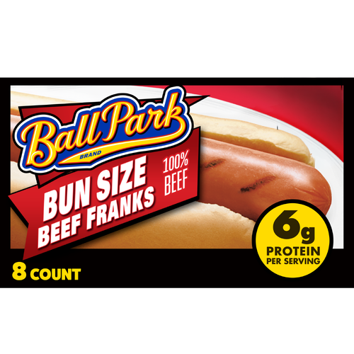 Ball Park Bun Length Hot Dogs, Beef - 1.875 Ounce - 8 Count Image 1 of 4