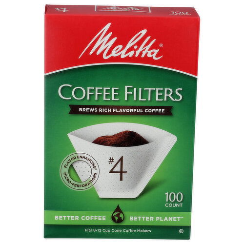 MELITTA Coffee Fltr Wht No4 - 100 Count