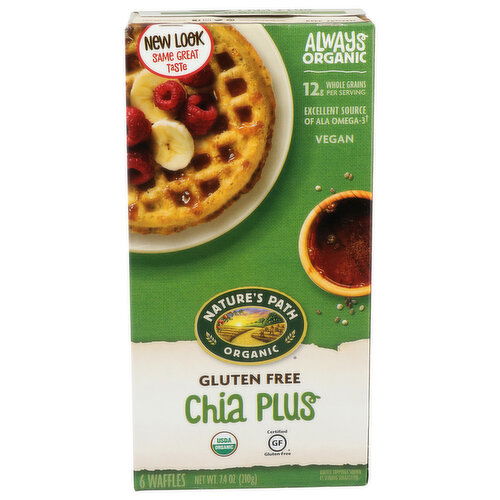 NATURE's Path Organic Chia Plus Waffles - 1.233 Ounce - 6 Count