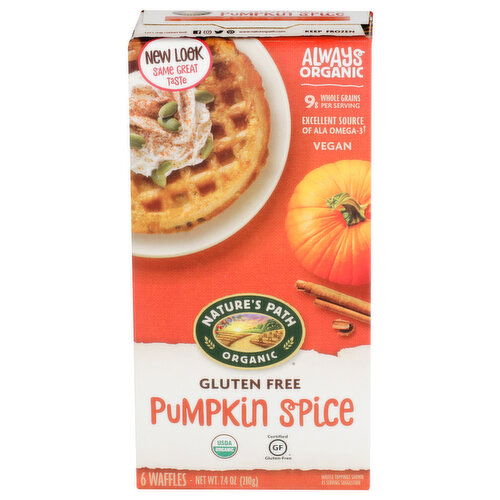 NATURE's Path Organic Pumpkin Waffles Pumpin Spice - 1.233 Ounce - 6 Count