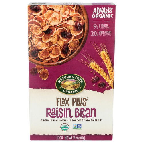 NATURE's Path Organic Flax Plus Raisins Cold Cereal Raisin Bran - 14 Ounce Image 1 of 4