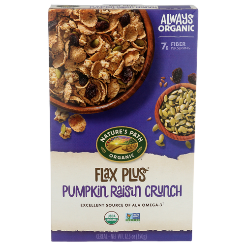 NATURE's Path Organic Raisin Crunch Cold Cereal Pumpkin Box Flax Plus Pumkpin - 12.3 Ounce Image 1 of 4