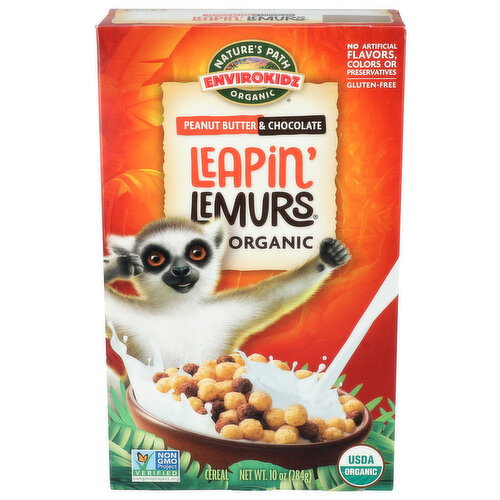 NATURE's Path Organic Peanut Butter Chocolate Cold Cereal Envirokidz Leapin' Lemurs Leapin - 10 Ounce Image 1 of 4