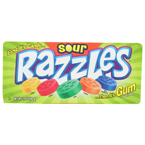 Razzles Sour Candy Gum - 1.4 Ounce