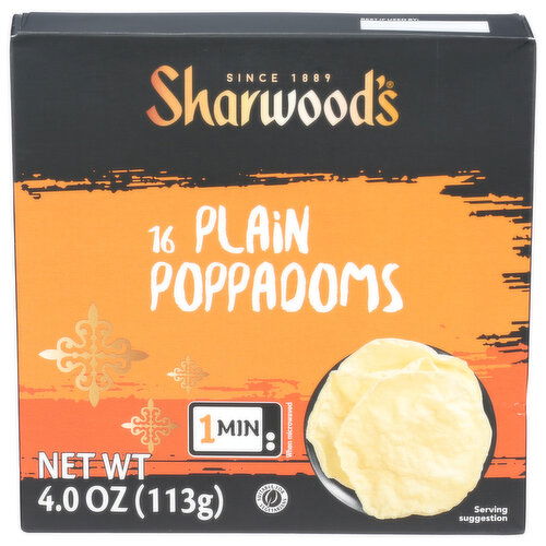 SHARWOOD's Plain Poppadoms - 0.25 Ounce - 16 Count Image 1 of 4