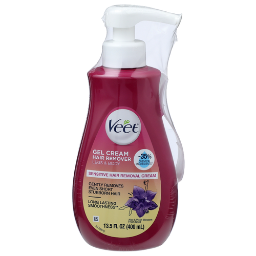 Veet Aloe & Violet Blossom Fresh Smell Legs & Body Gel Cream Hair Remover - 13.5 Fluid Ounce