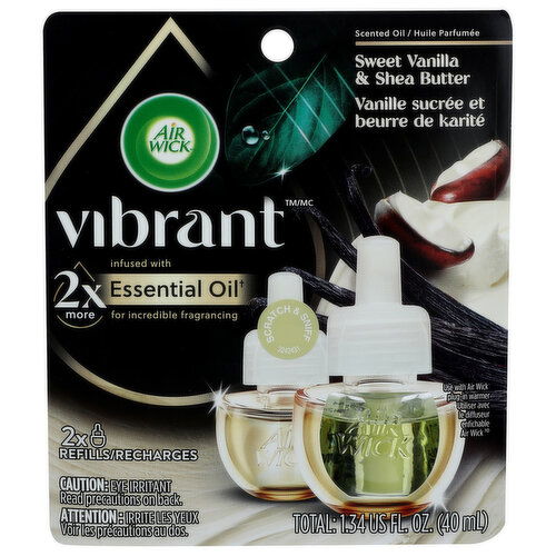 BROOKSHIRE'S Air Wick Scented Oil Refills, Sweet Vanilla & Shea Butter - 0.67 Fluid Ounce - 2 Count