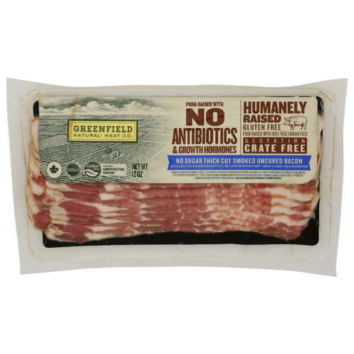 Greenfield Natural Meat CO. No Sugar Thick Cut Smoked Uncured Bacon - 12 Ounce Image 1 of 4