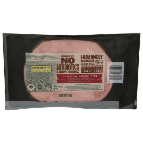Greenfield Natural Meat CO. Smoked Uncured Ham Steak - 7 Ounce Image 1 of 4