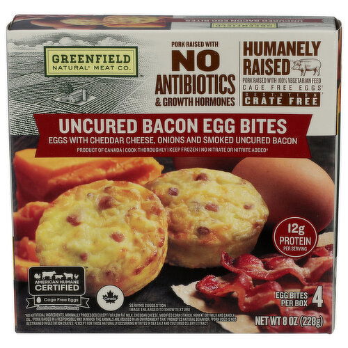 Greenfield Bacon & Egg Bites - 2 Ounce - 4 Count