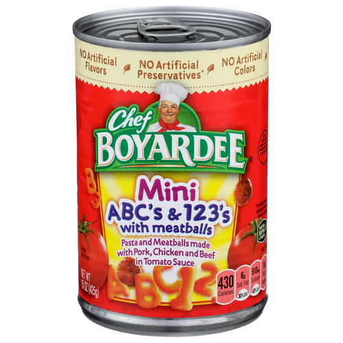 Chef Boyardee Mini Abc's & 123's With Meatballs - 15 Ounce