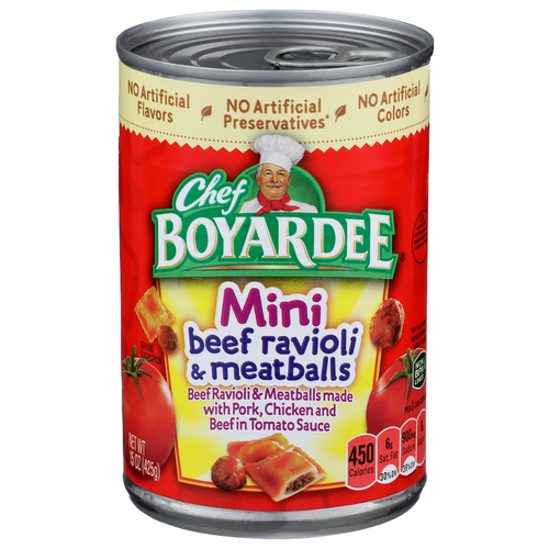 Chef Boyardee Mini Beef Ravioli & Meatballs - 15 Ounce