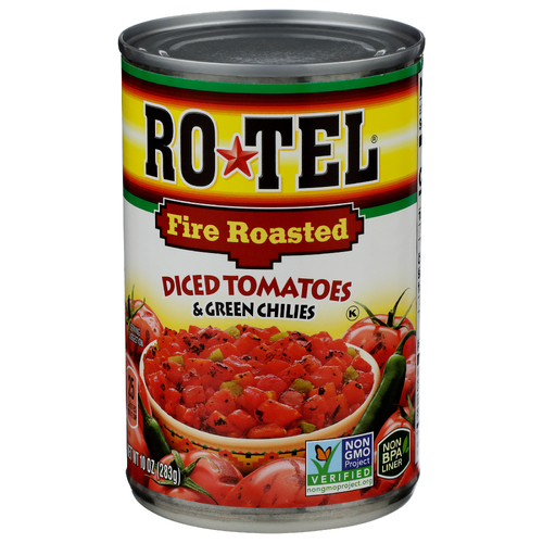 Ro-Tel Fire Roasted Diced Tomatoes & Green Chilies - 10 Ounce