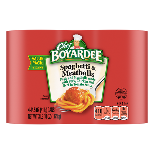 Chef Boyardee Spaghetti And Meatballs, 4 Pack - 58 Ounce