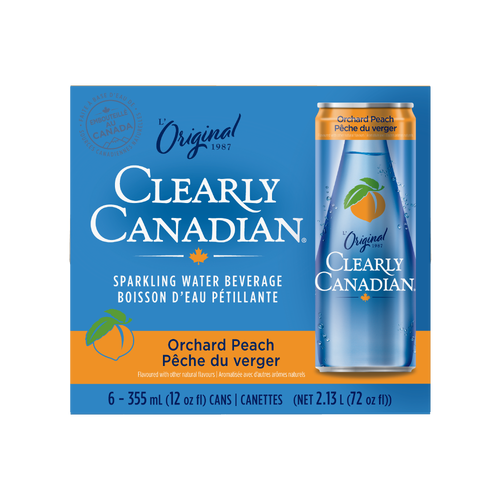 Clearly Canadian Orchard Peach Sparkling Water - 12 Fluid Ounce - 6 Count
