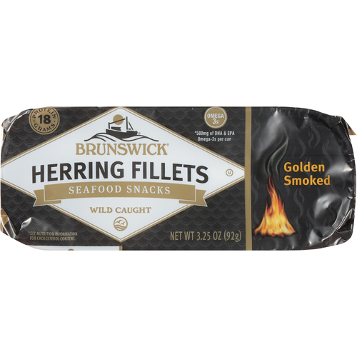 Brunswick Golden Smoked Herring Fillets Seafood Snacks - 3.25 Ounce