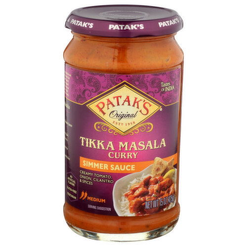 Patak's Currry Simmer Simmers Sauce Tikka Masala - 15 Ounce