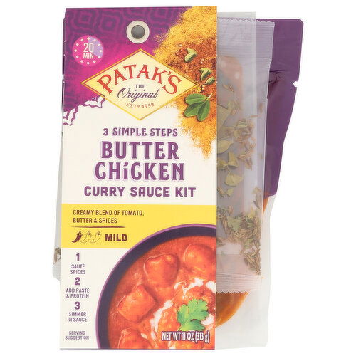 PATAK'S Butter Chicken Kit 3-Step Curry Sauce Kits - 11 Ounce
