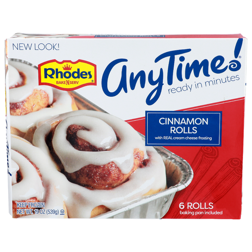 Rhodes Bake N Serv With Real Cream Cheese Frosting Anytime! Cinnamon Rolls - 3.167 Ounce - 6 Count