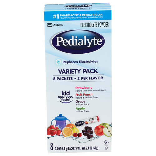 Pedialyte Strawberry Fruit Punch Grape Apple Electrolyte Powder - 0.3 Ounce - 8 Count