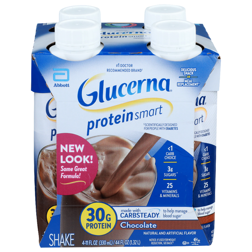 Glucerna Chocolate Protein Smart Shake - 11 Fluid Ounce - 4 Count