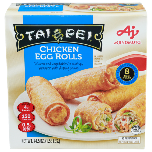 Tai Pei Chicken Fully Cooked Egg Rolls - 3.063 Ounce - 8 Count