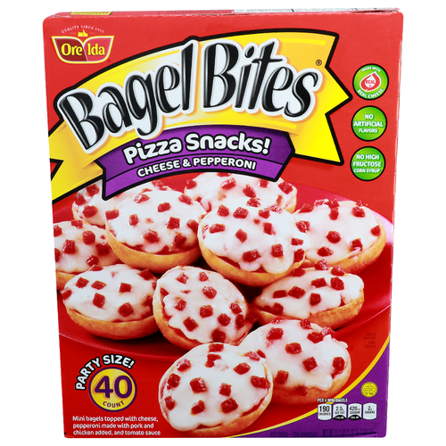 Ore Ida Bagel Bites Cheese & Pepperoni Pizza Snacks! - 0.778 Ounce - 40 Count