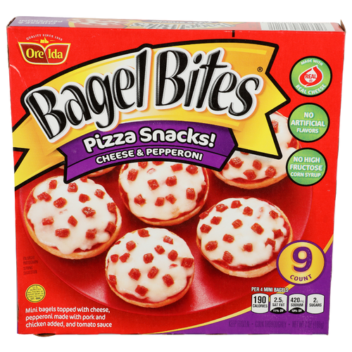 Ore Ida Cheese & Pepperoni Bagel Bites Pizza Snacks! - 0.778 Ounce - 9 Count